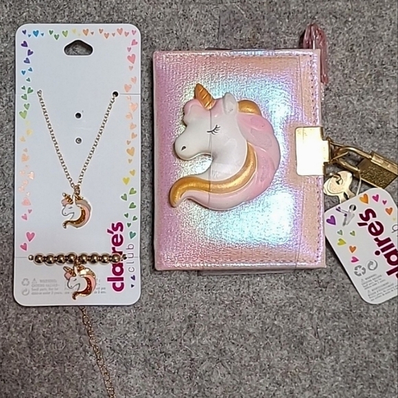Girl's Mini Unicorn Lockable Diary & Pen W/ Matching Jewelry Set! 🩷 - Picture 2 of 16